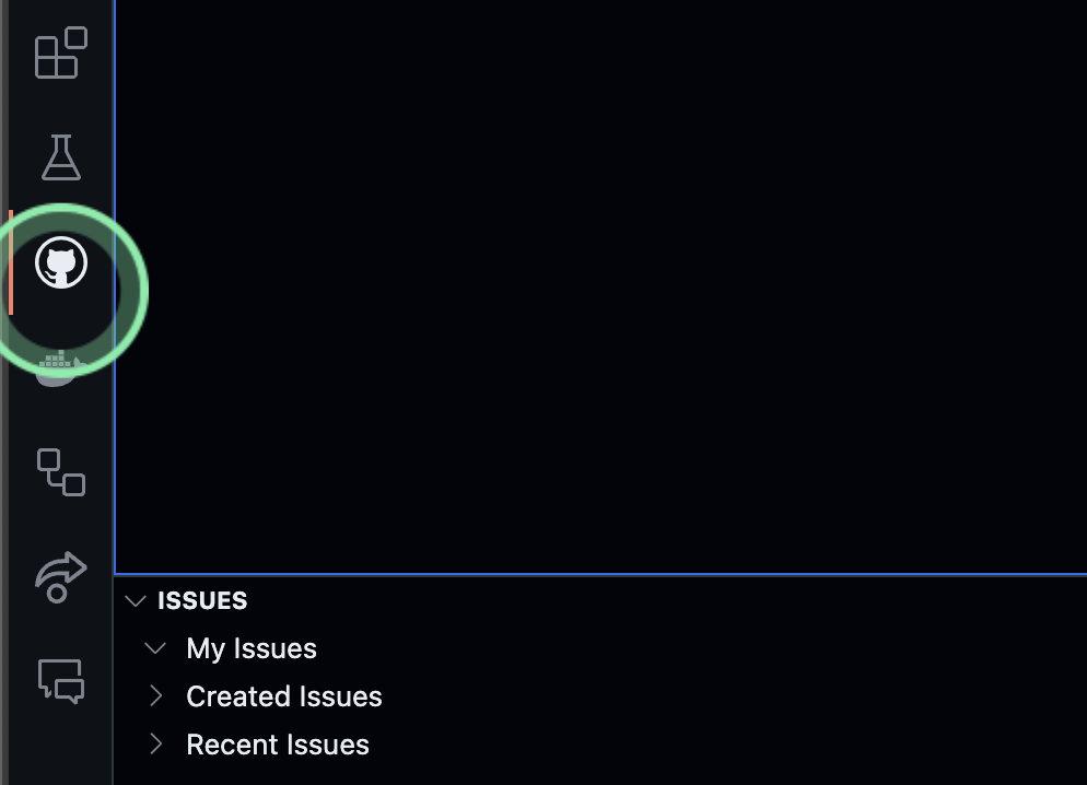 Mostrar ícone do GitHub no menu lateral do Codespace